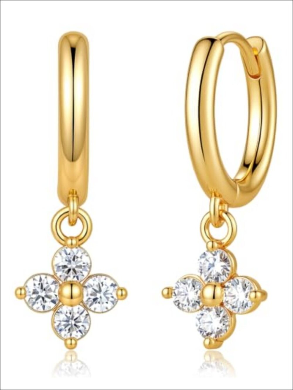 Moissanite Hoop Earrings 18K Gold Plated Hypoallergenic D Color VVS1